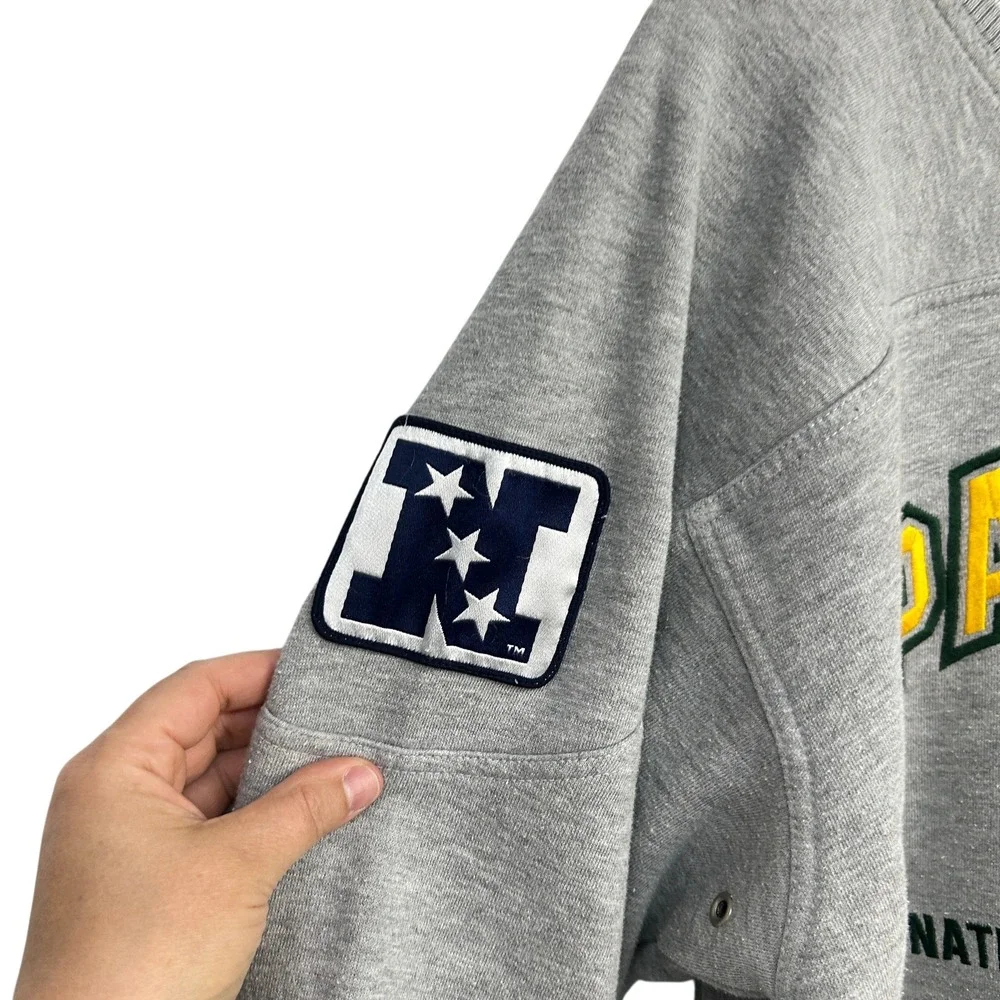 Vintage Green Bay Packers Lee Sport NFL Embroidered Sweatshirt Medium Gray 90s
